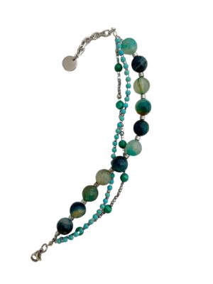 Azure Verdant Set Bracelet with agate, turquoise and malachite stones