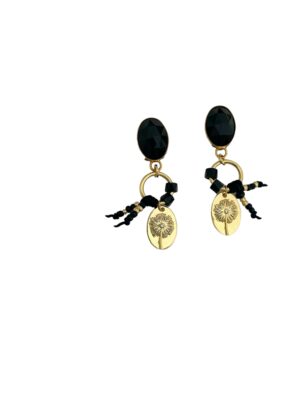 Blossom Earrings is a statement pair with gold flower